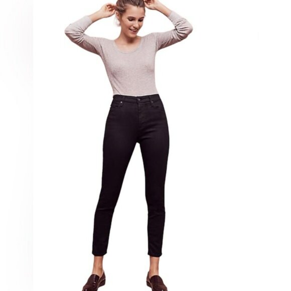 Anthropologie AG Black Jeans Size 25P The High-Rise Stevie Ankle Petite Jean - Picture 1 of 16
